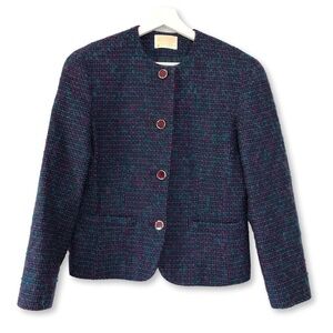 Pendleton Vintage Wool Tweed Blazer Purple Size 8